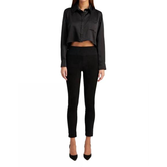 NEW SPRWMN suede ankle legging in black - Picture 1 of 4